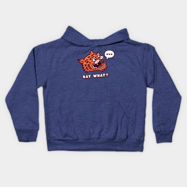 Funny Awkward Face - Say What? Kids Hoodie by vystudio